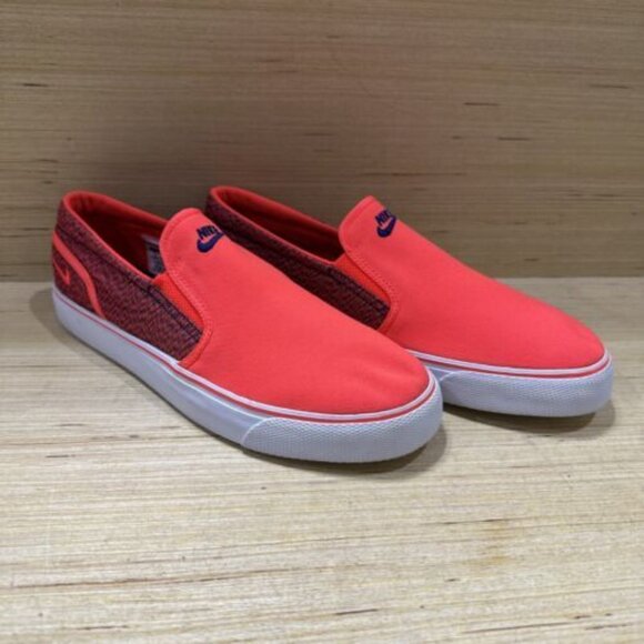 Nike Womens Toki Slip On Canvas Shoe Pink Sz 11 - Orange/Salmon Loafer Casual - Picture 3 of 7